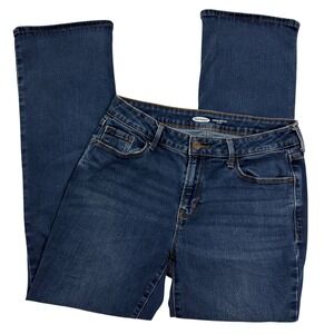 Old Navy‎ Womens Dark Wash Bootcut Jeans Comfort Stretch Size 10 SHORT Denim
